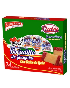 Bocadillo de Guayaba con Dulce de Leche, caja x 24, 20 g c/u